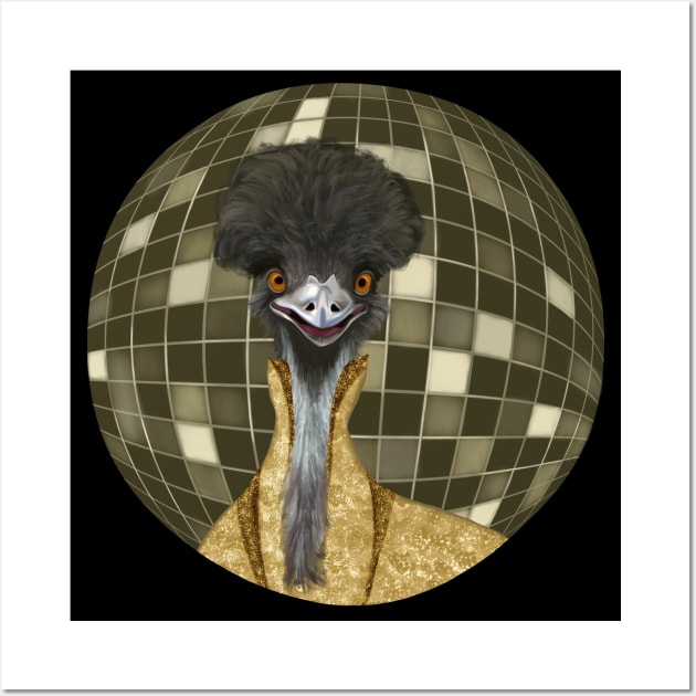 Funny Emu - Disco Party Wall Art by Suneldesigns